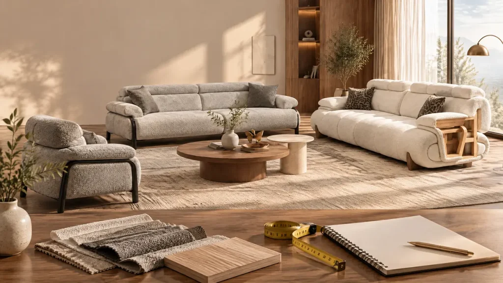 چککردن ابعاد، پارچه، پلایوود و مشخصات کلاف مبل کلبک پیش از خرید